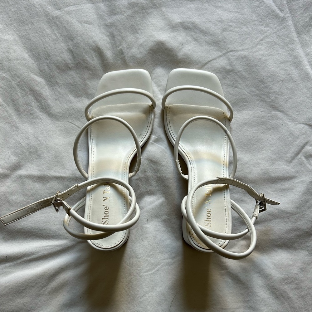 Women's White Strappy Sandals